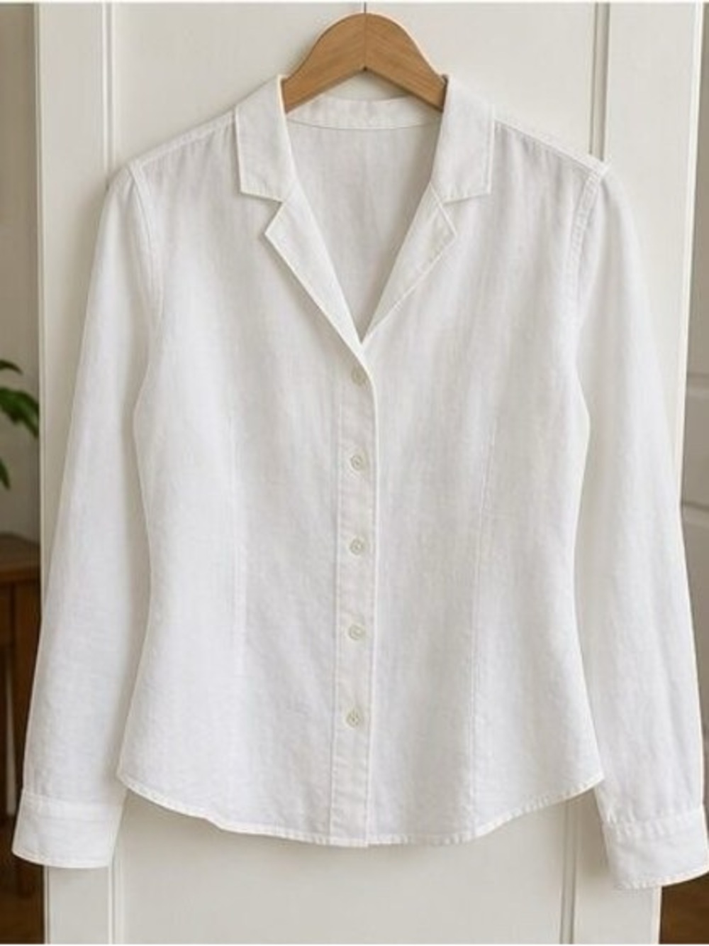 Classic White Button-Front Women's Shirt